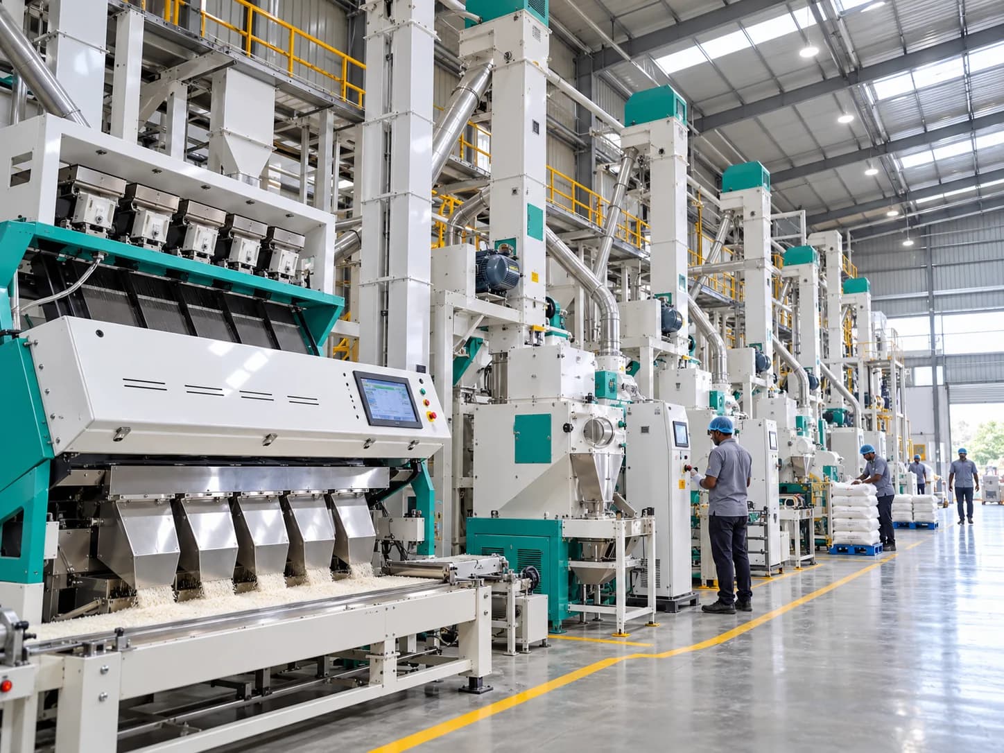 Colour sorters on a modern rice processing line