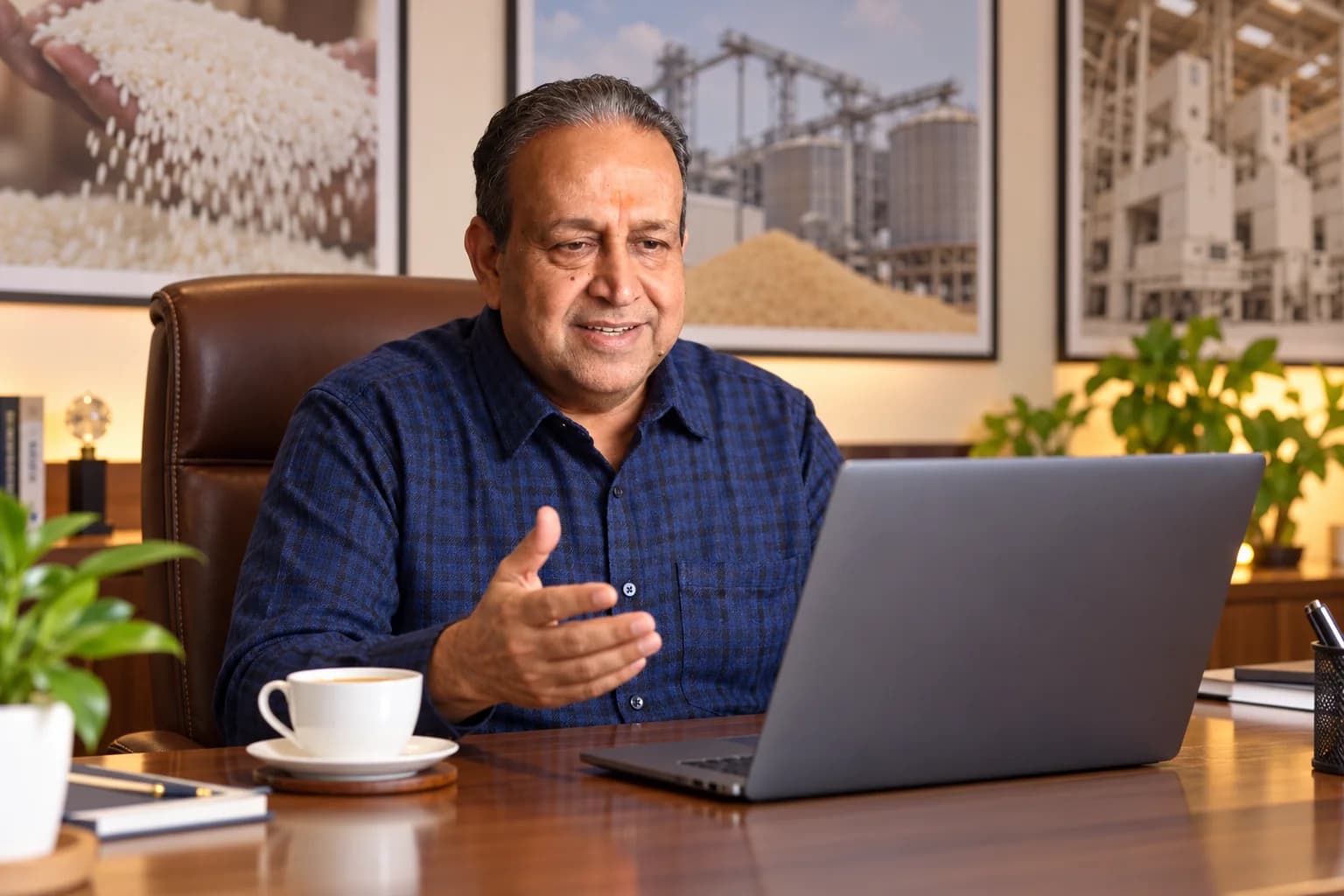 Bajrang Khaitan on a video call